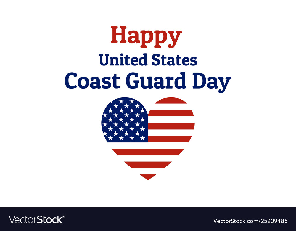 Coast guard day holiday background with national