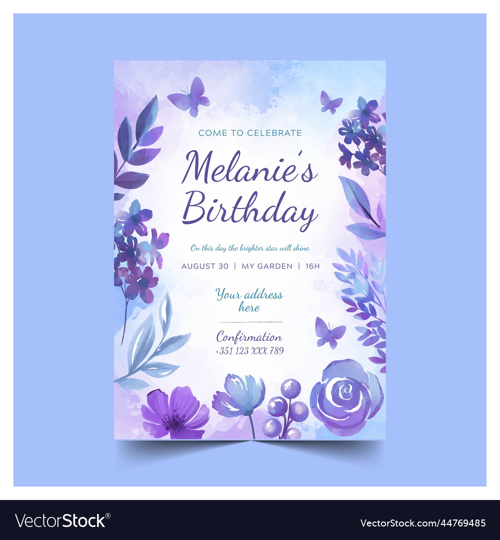 Colourful floral birthday card template design