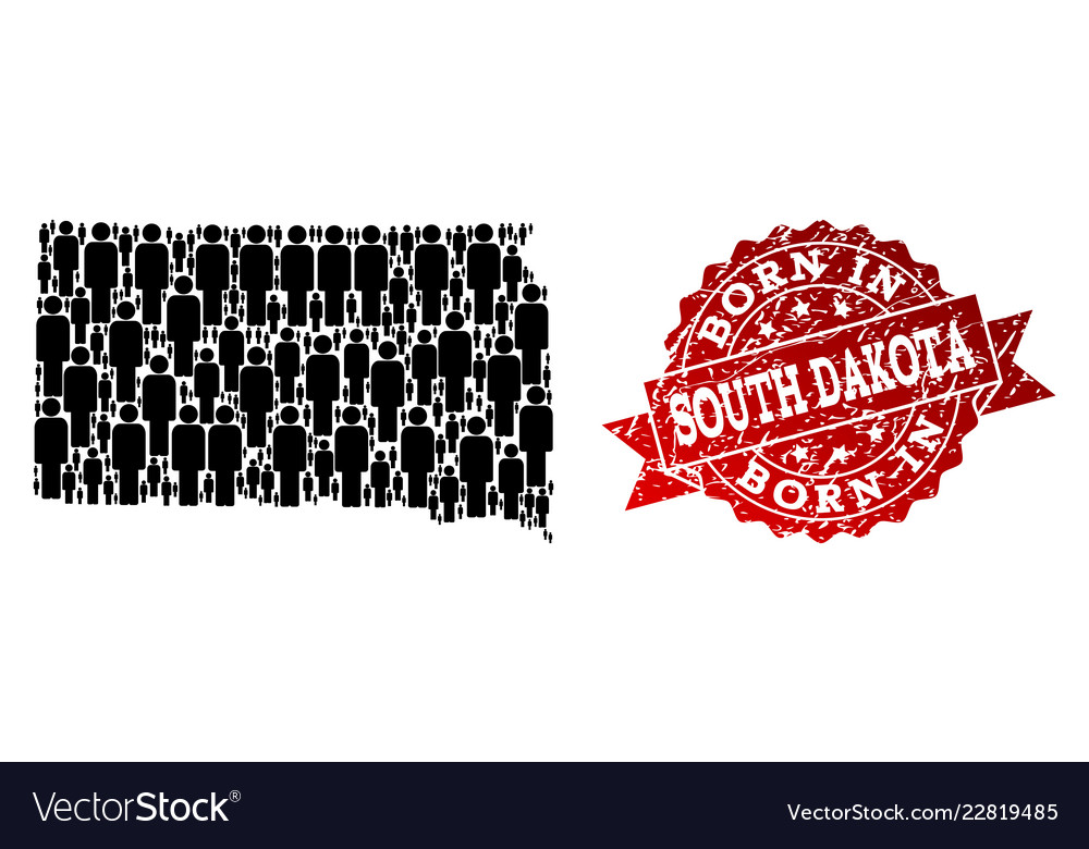 Crowd composition of mosaic map south dakota