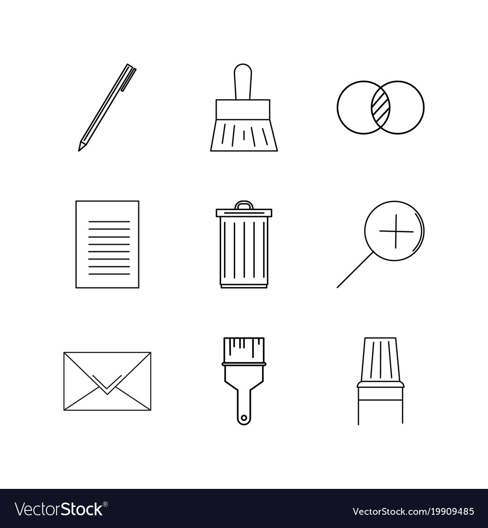 Design elements linear icon set simple outline
