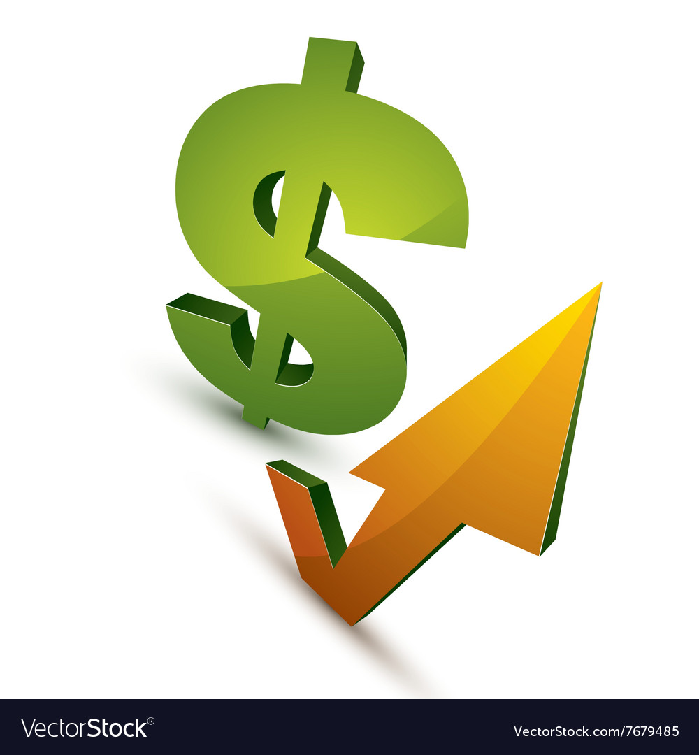 Dollar symbol with an arrow in the shape