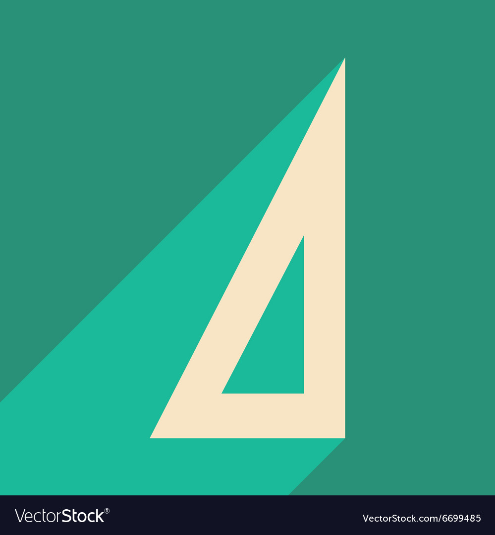 Flat with shadow icon and mobile application ruler