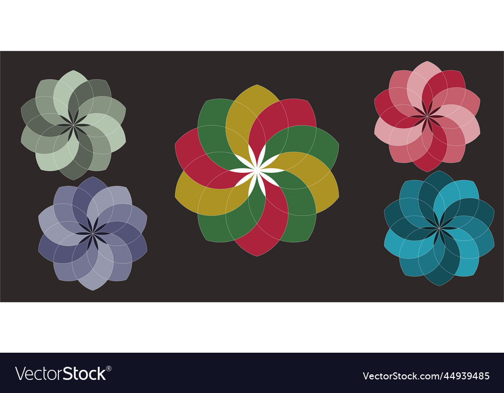 Flower patterns set background