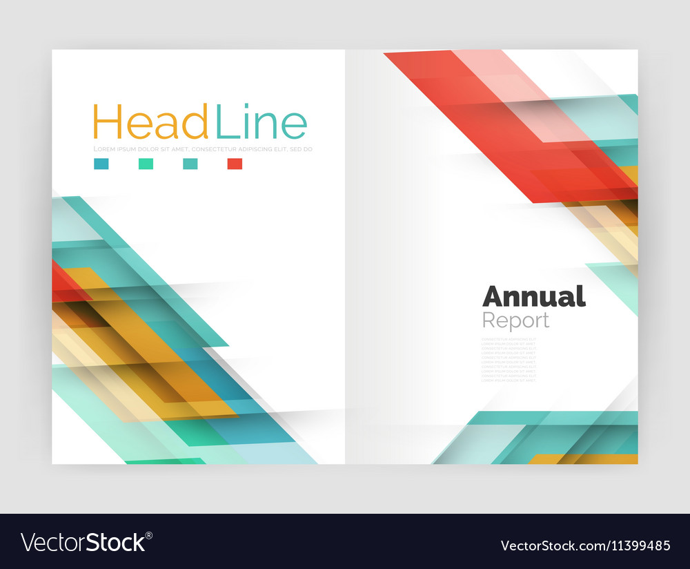 Geometric business annual report templates modern Vector Image