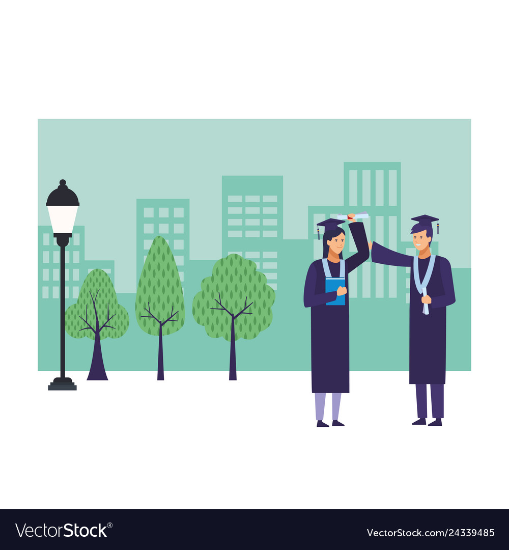 Graduation ceremony couple