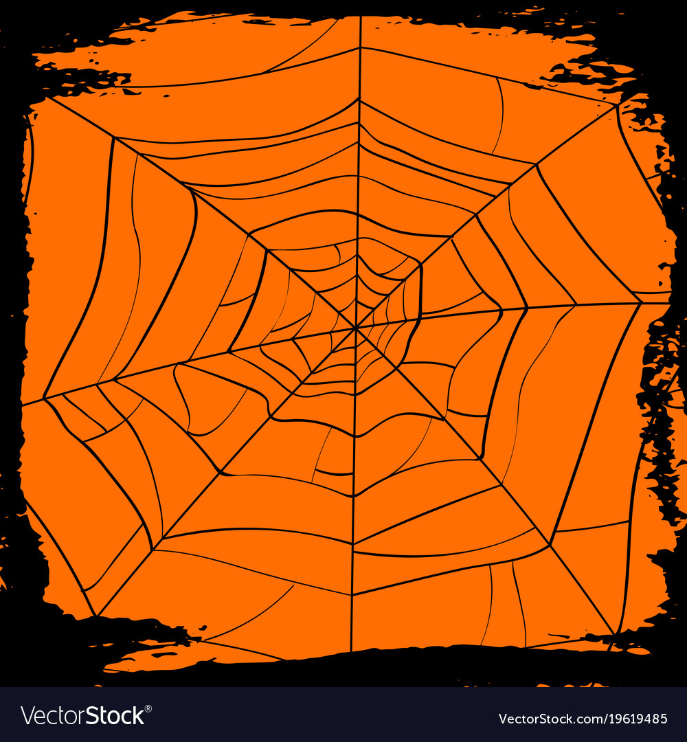 halloween backdrop with creepy cobweb vector image