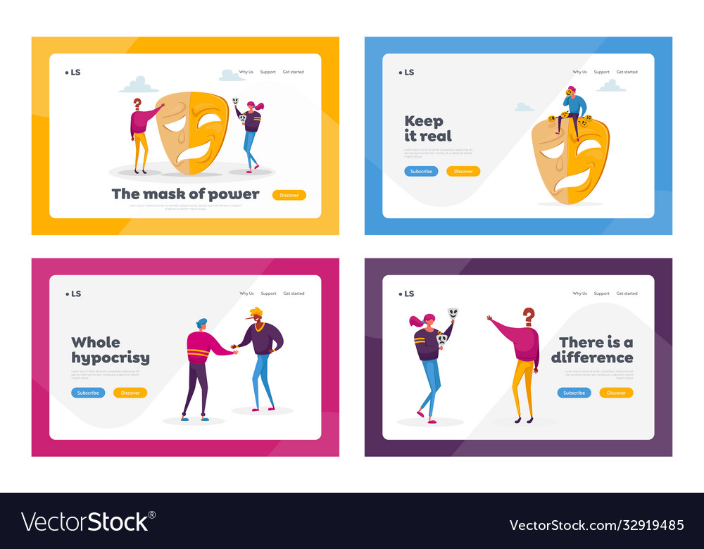Hypocrisy landing page template set characters