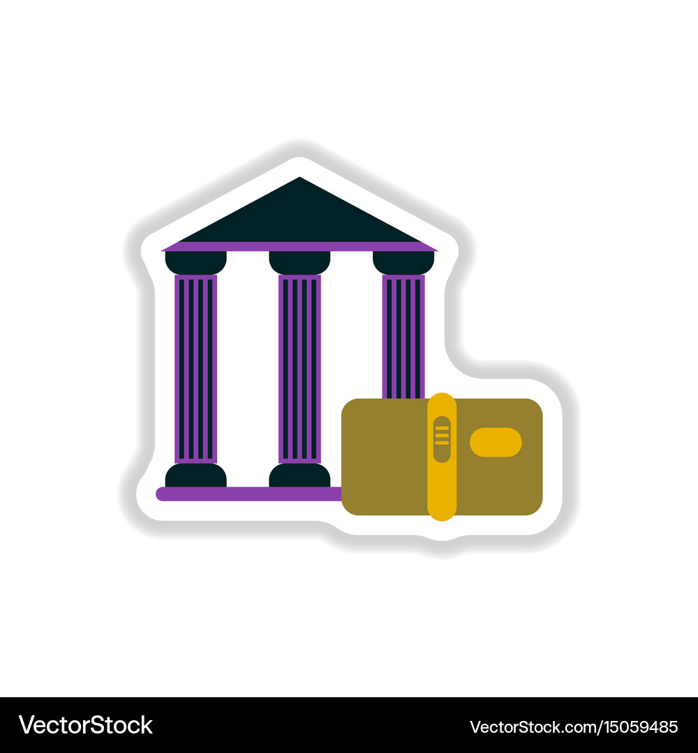 In paper sticker style history Royalty Free Vector Image
