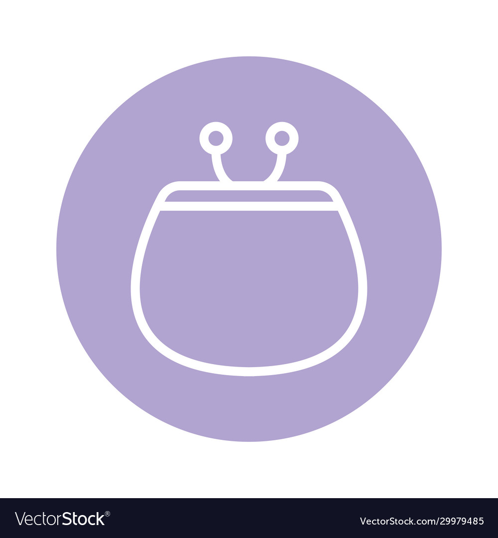 Isolated wallet line and block style icon