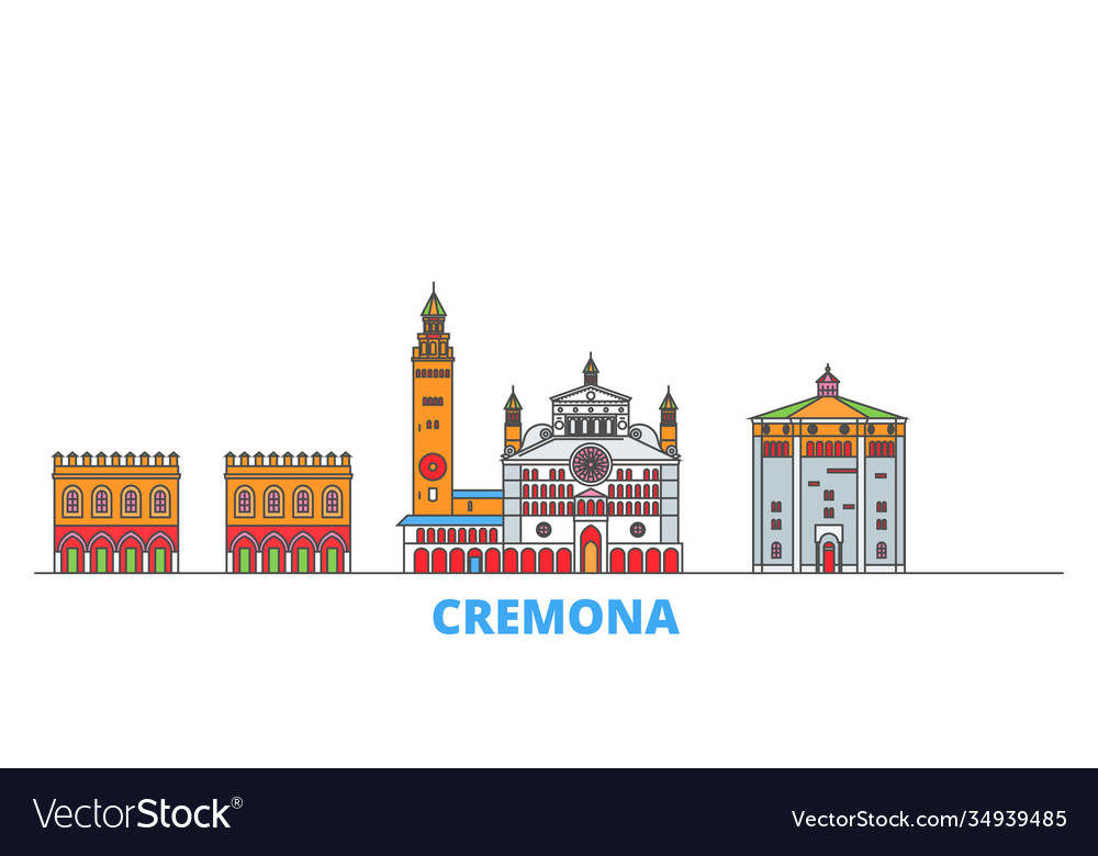 Italy cremona line cityscape flat travel