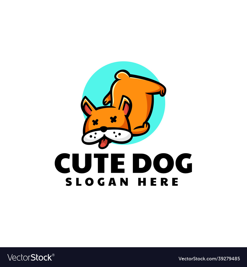 Logo cute dog mascot cartoon style