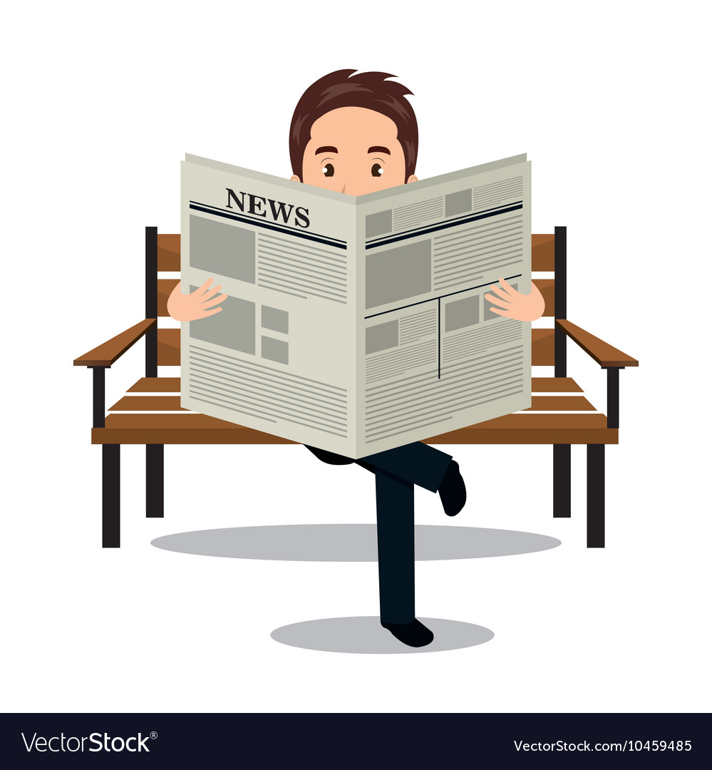 Man Reading Newspaper Icon Royalty Free Vector Image