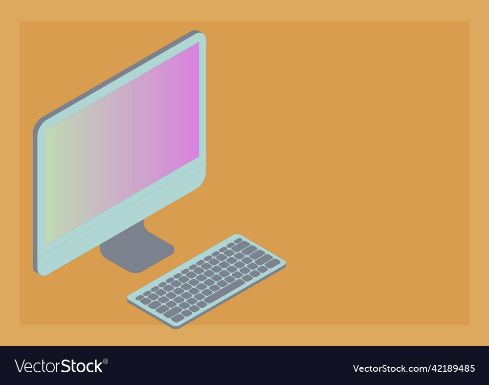 Monitor with keyboard symbolizing online vector image Monitor with keyboard symbolizing online