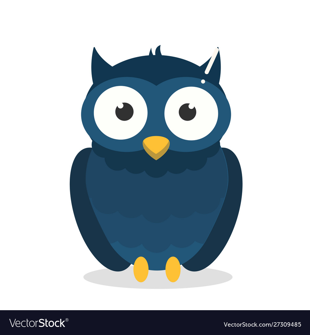 Owl character with a confused expression vector image Owl character with a confused expression