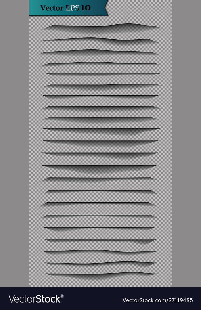 Page divider with transparent shadows isolated vector image Page divider with transparent shadows isolated