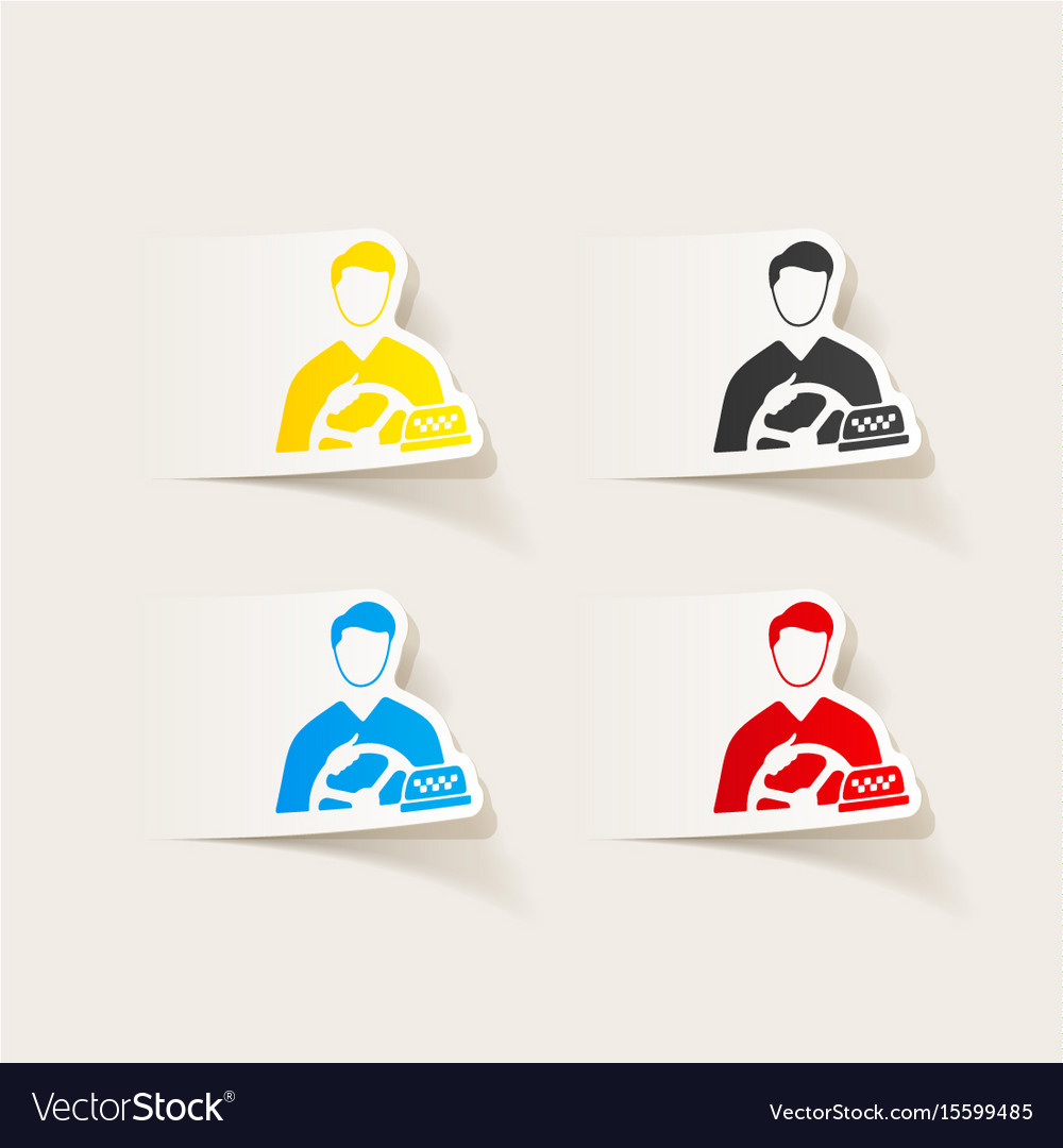 Realistic design element taxi driver
