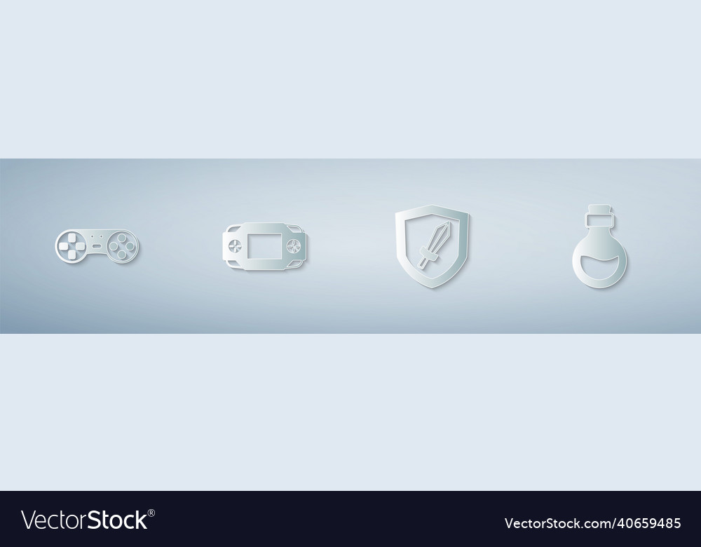 Set game controller or joystick portable video Vector Image Set game controller or joystick portable video