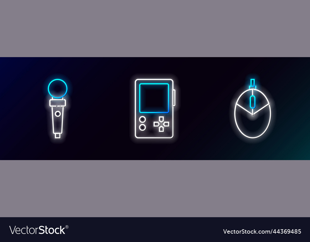 Set line computer mouse gaming joystick vector image Set line computer mouse gaming joystick