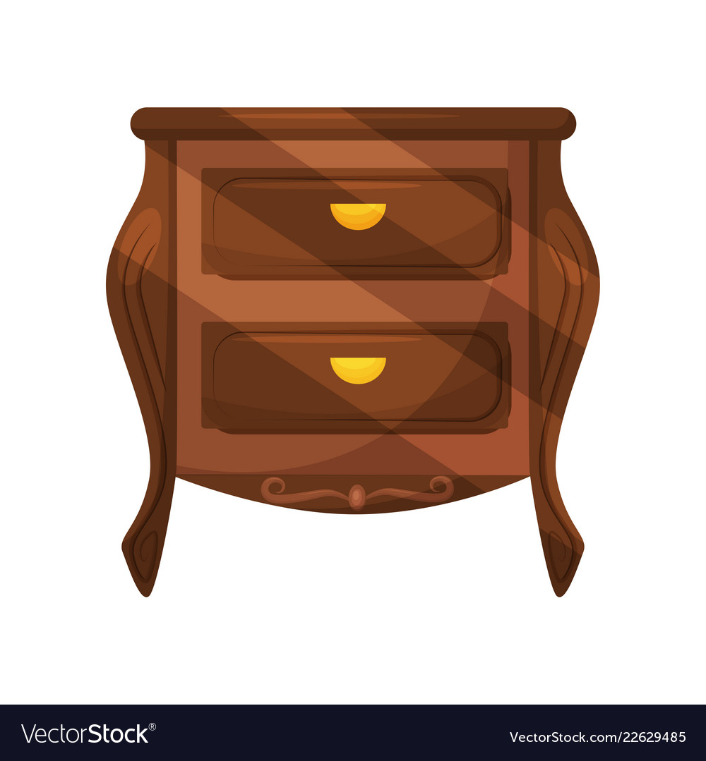 Small Low Bedside Table With Two Drawers