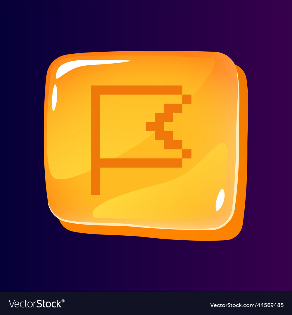 Tag sign glossy ui button with pixelated icon vector image Tag sign glossy ui button with pixelated icon