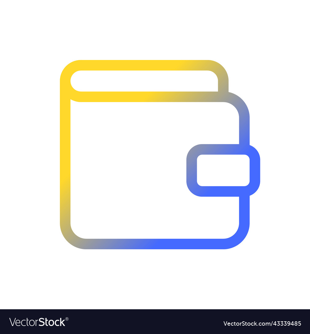 Wallet pixel perfect gradient linear ui icon vector image Wallet pixel perfect gradient linear ui icon
