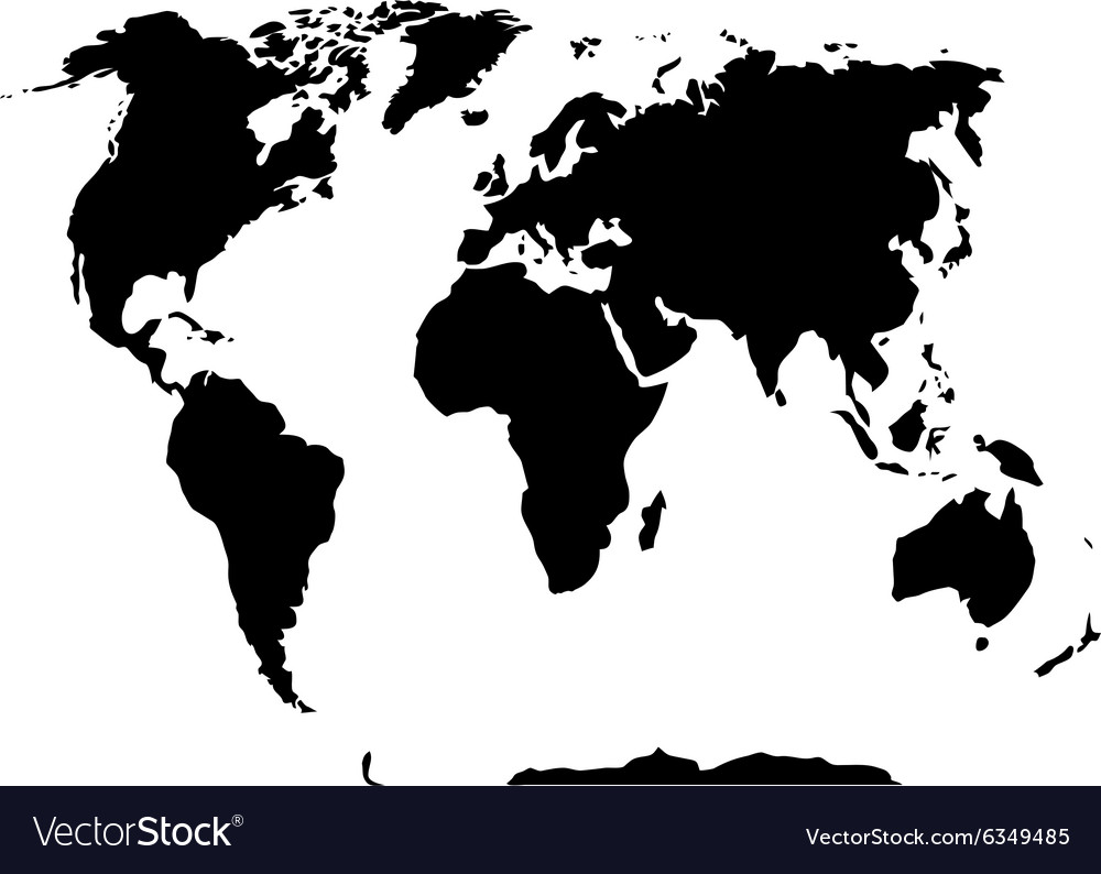 black and white map of world World Map Black And White Royalty Free Vector Image black and white map of world