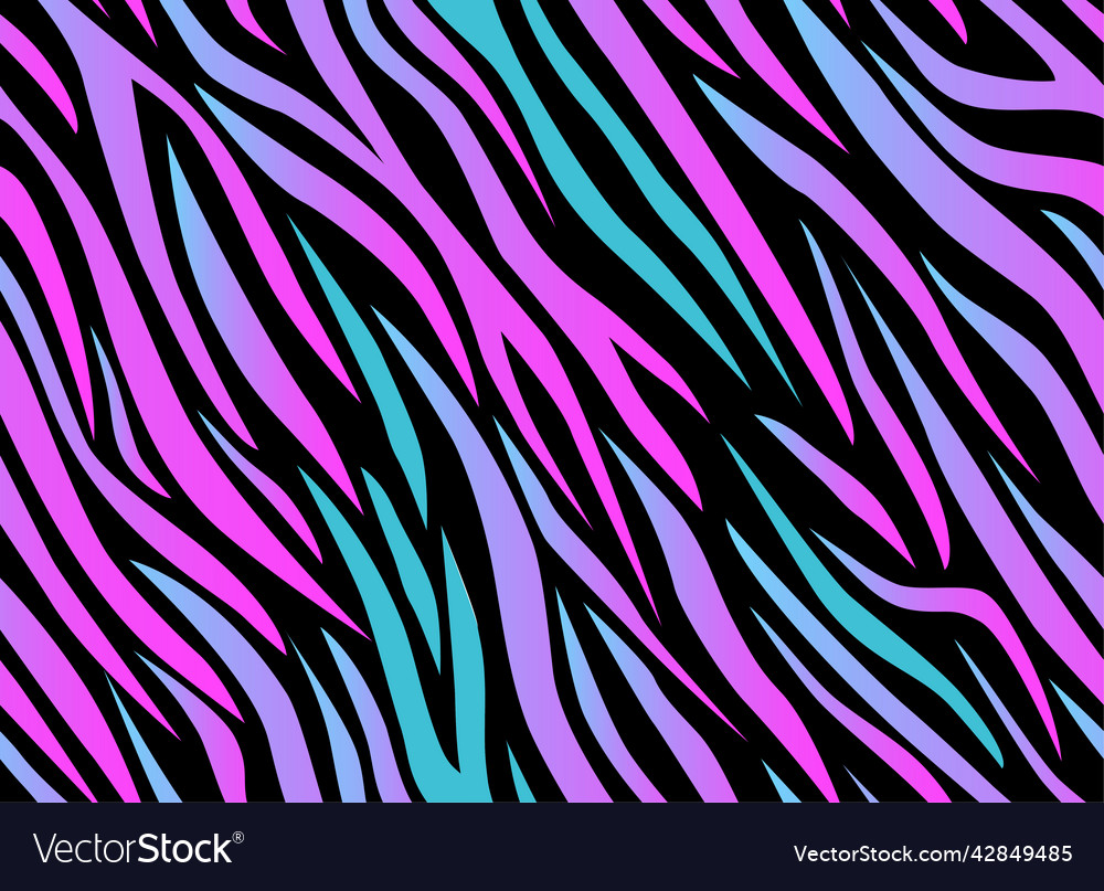 Zebra abstract seamless pattern colorful stripes