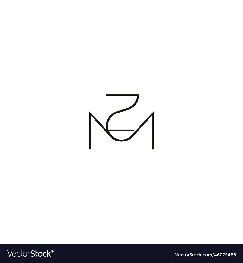 Zm or mz logo and icon design Royalty Free Vector Image