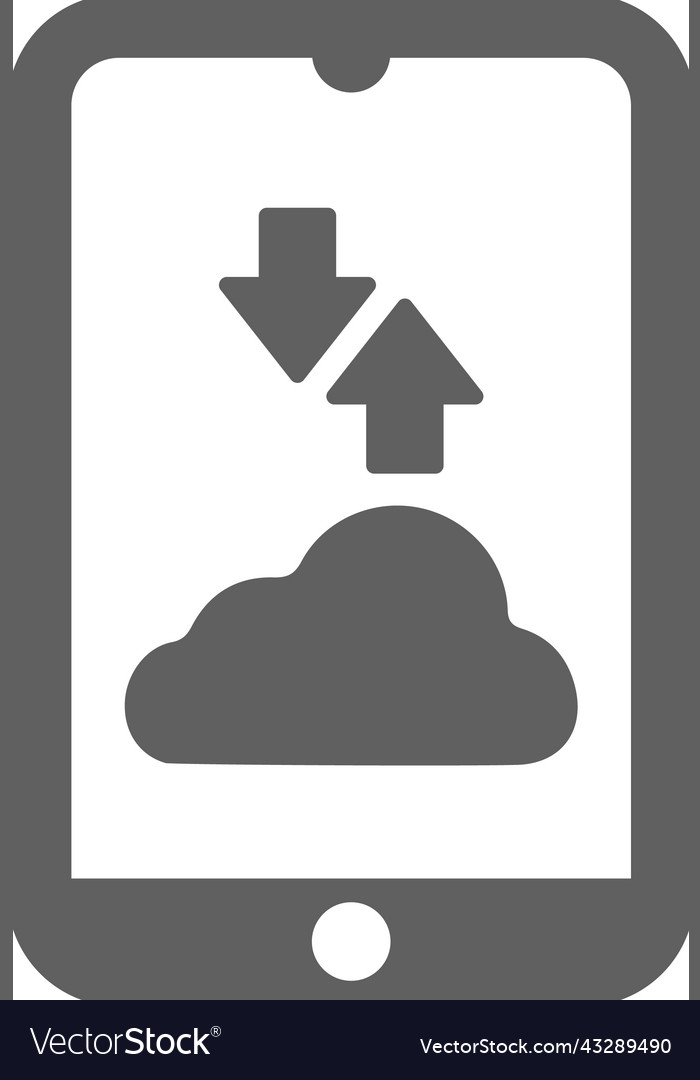 Backup cloud mobile storage icon gray graphics