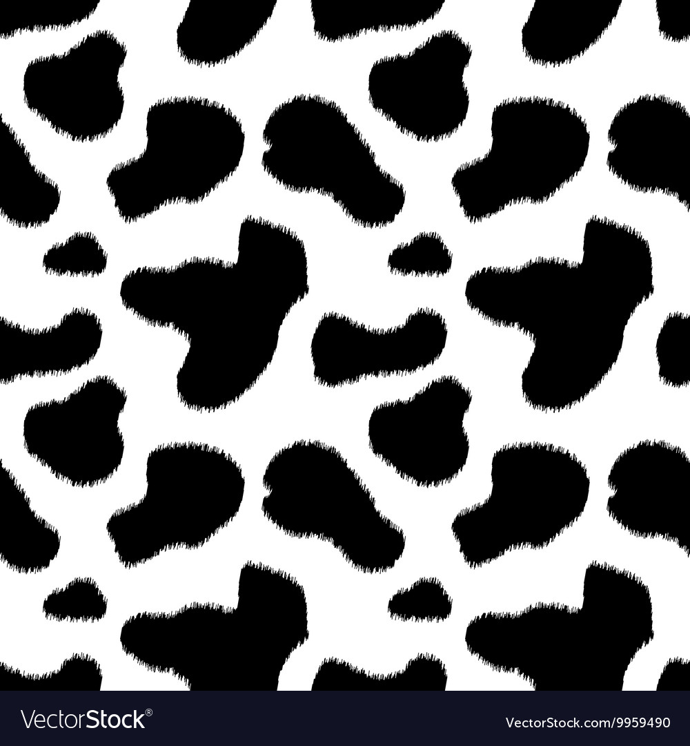 Black And White Cow Skin Animal Print Seamless Vector Image