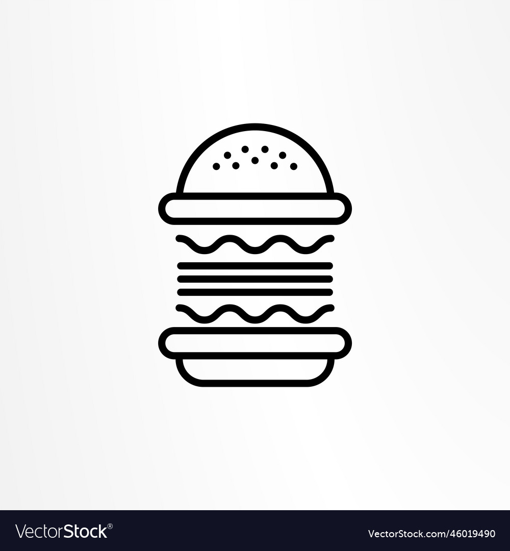 Burger icon hamburger logo fast food line emblem