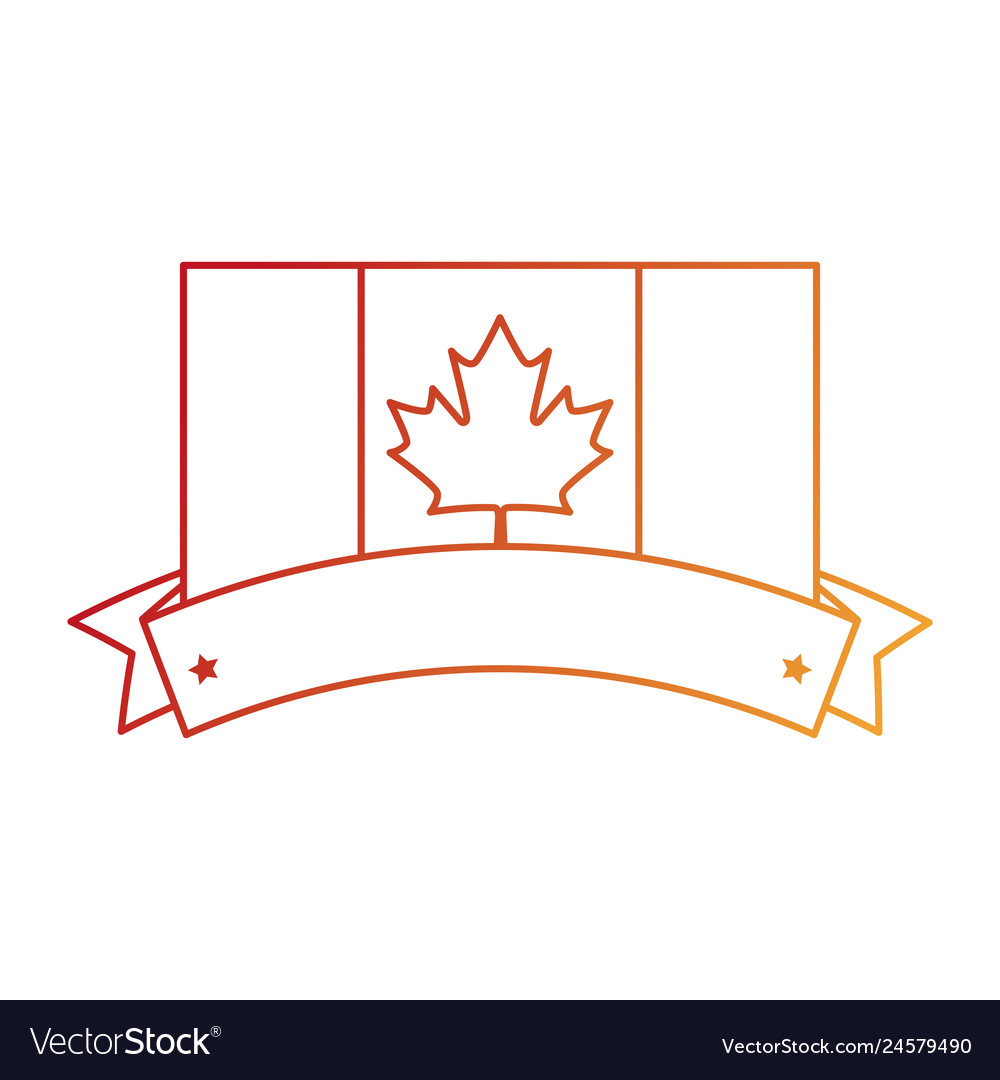 Canadian flag with ribbon frame