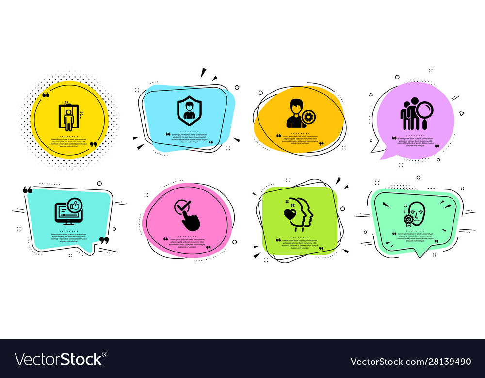 Checkbox support and security agency icons set