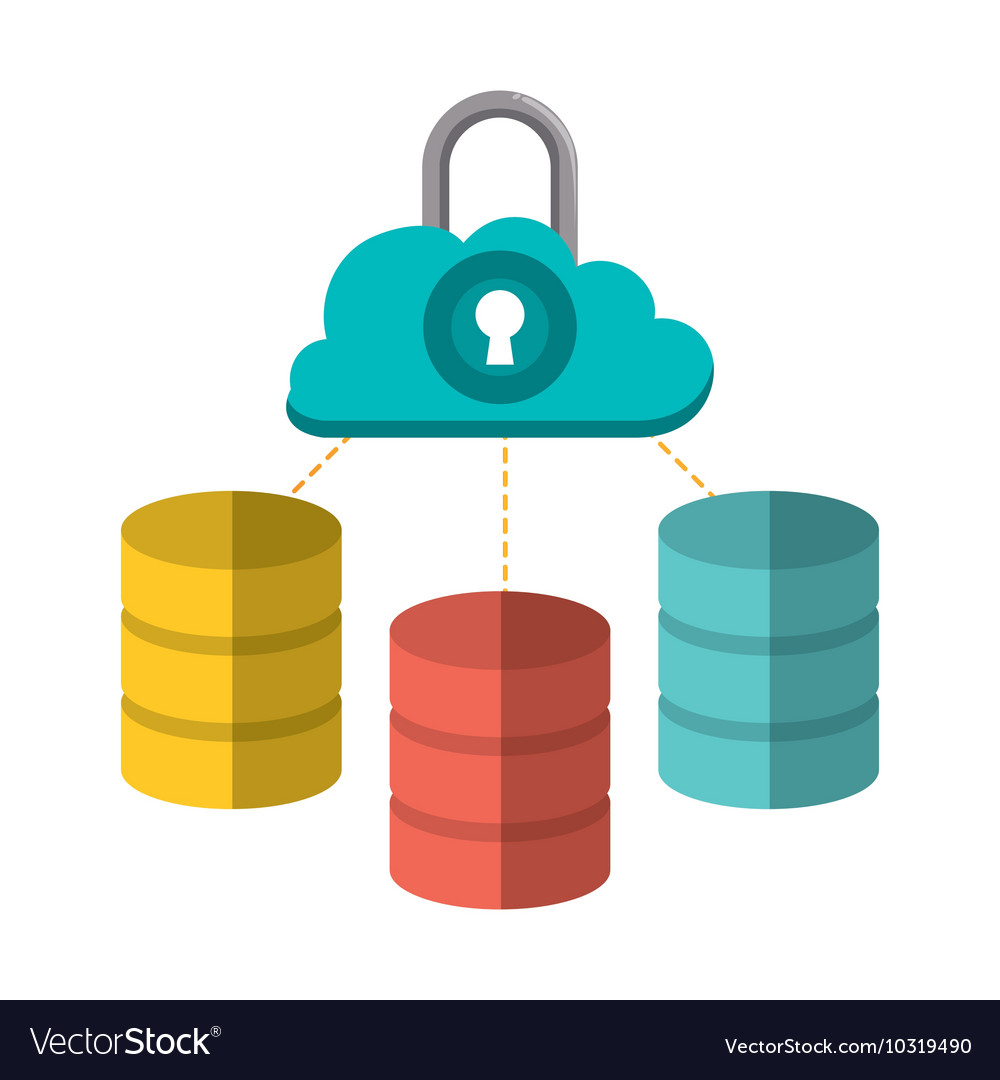 Cloud computing padlock web hosting design