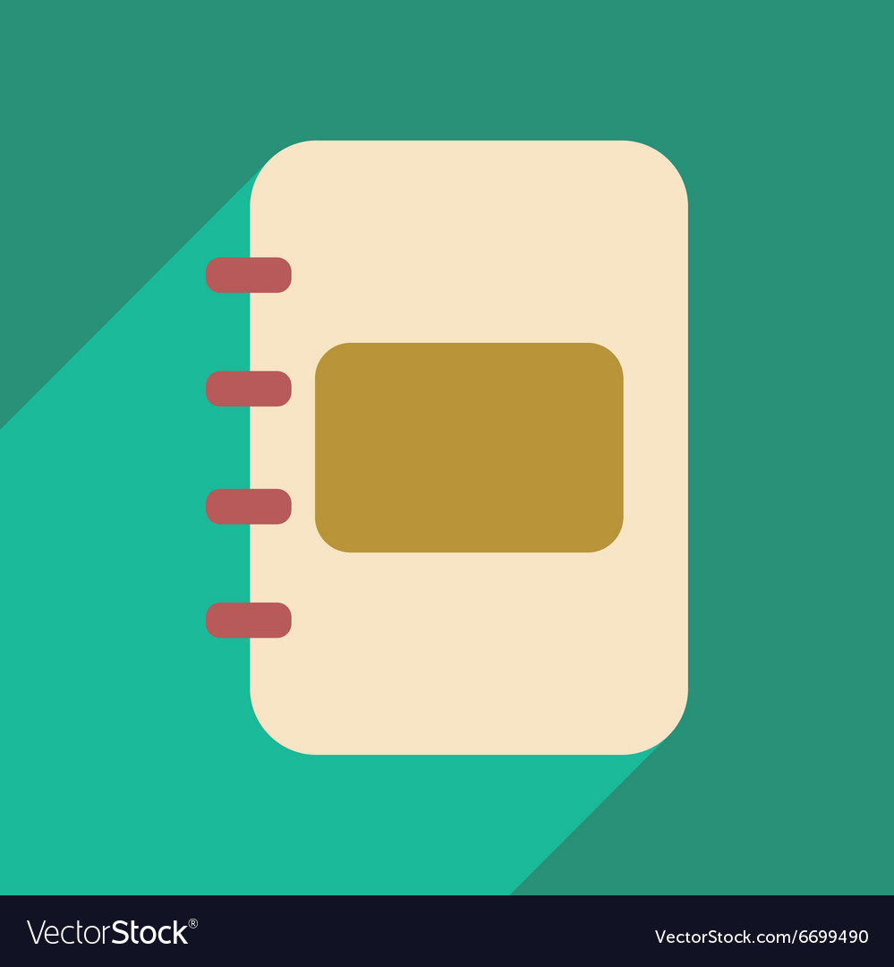 Flat with shadow icon and mobile application diary