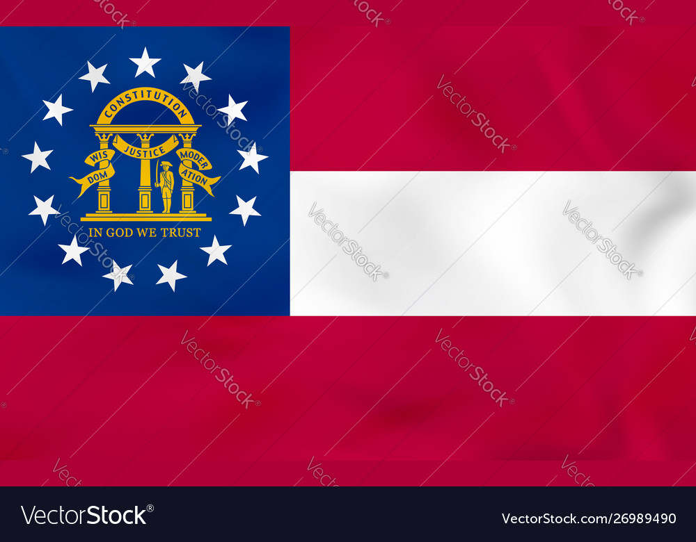 Georgia Waving Flag State Background Royalty Free Vector