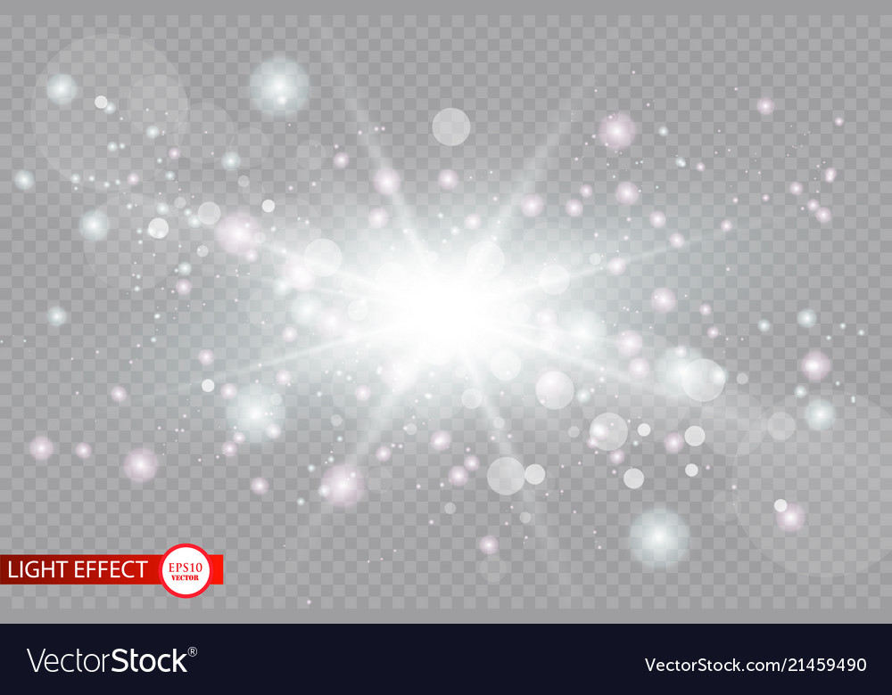 Glow light effect starburst with sparkles Vector Image Glow light effect starburst with sparkles