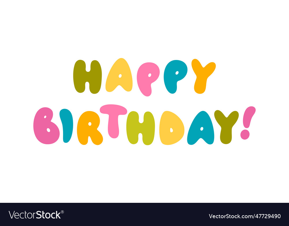 Happy birthday lettering sticker