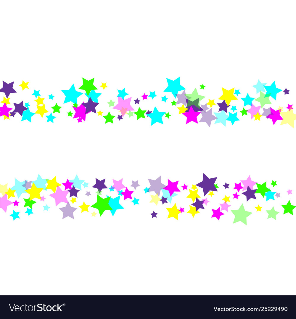 Multicolored scattered chaotically confetti-stars