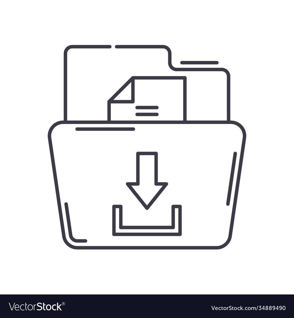 Project inbox icon linear isolated vector image Project inbox icon linear isolated