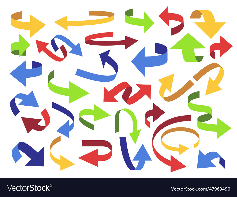 Ribbon 3d arrow flip arrows colorful pointer