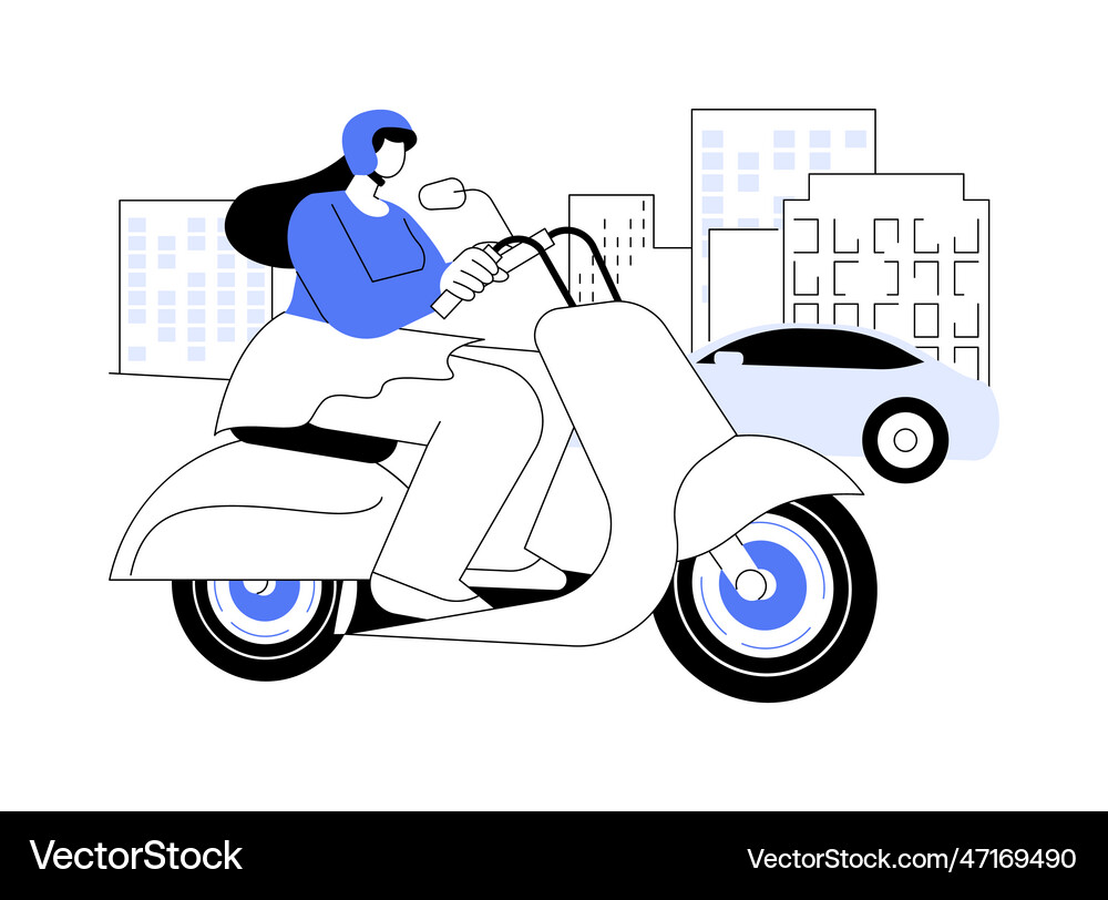 Scooter city ride abstract concept Royalty Free Vector Image