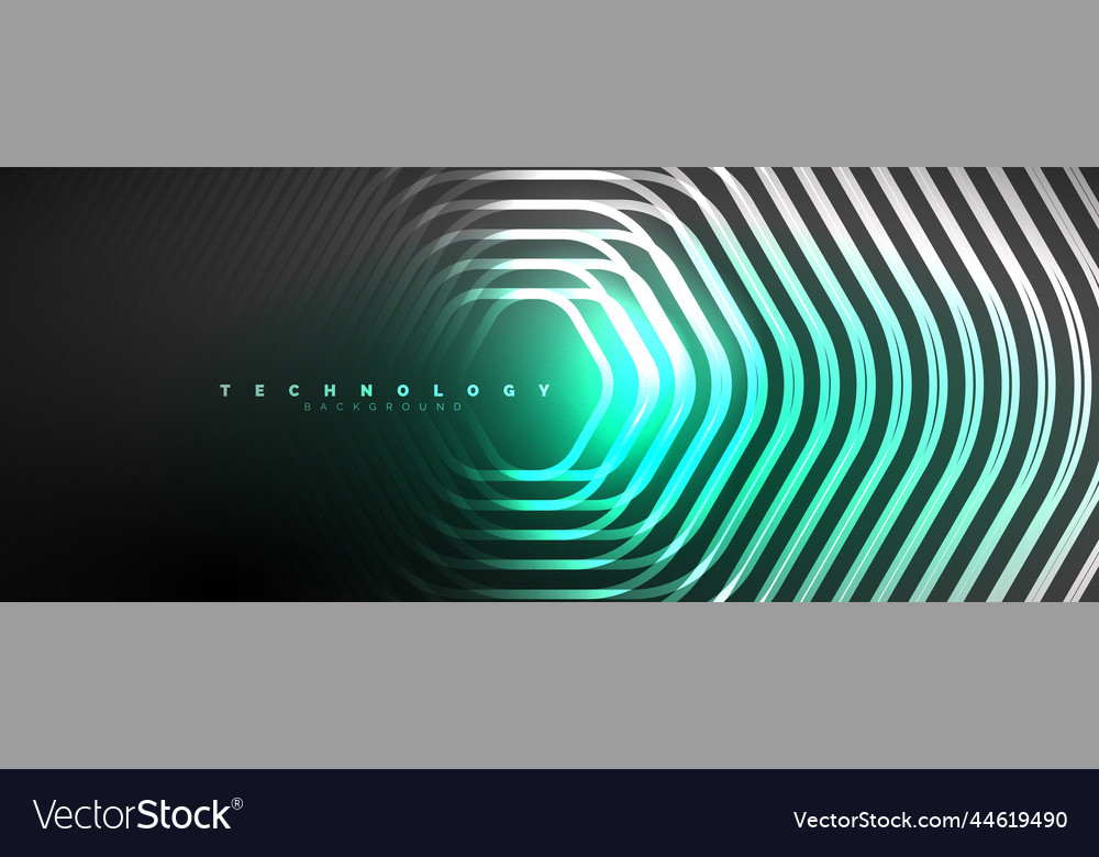 Techno shiny hexagons abstract background