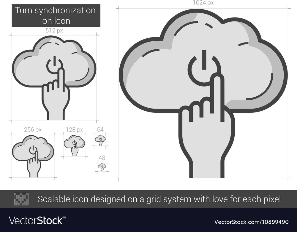 Turn synchronization on line icon
