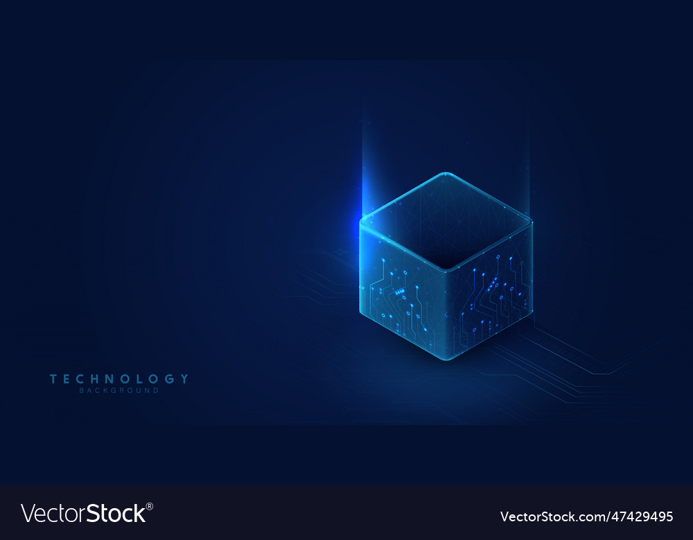 Big digital data blockchain technology backup Vector Image