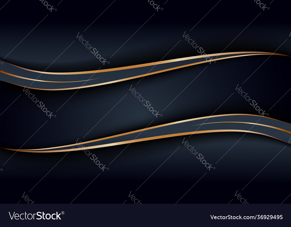 Black gradient abstract golden curve lines