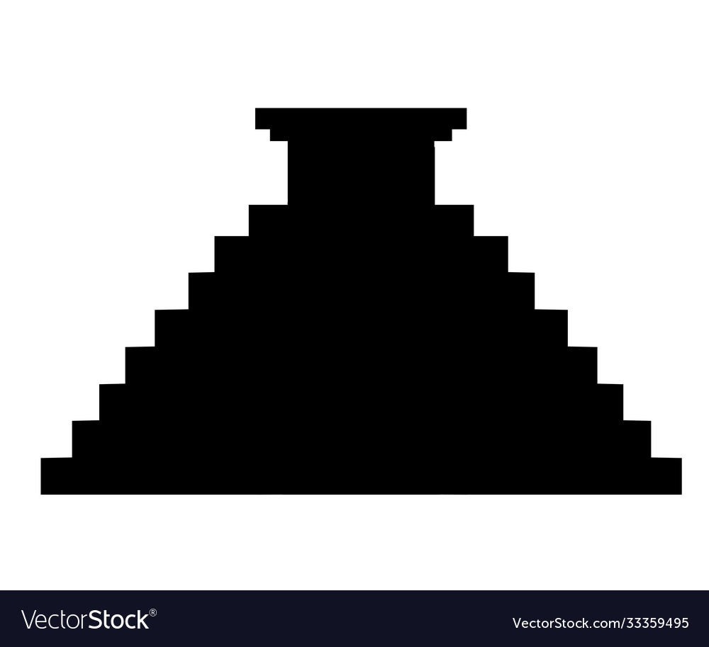 Schwarz Silhouette aztec Pyramide Ikone flach alt