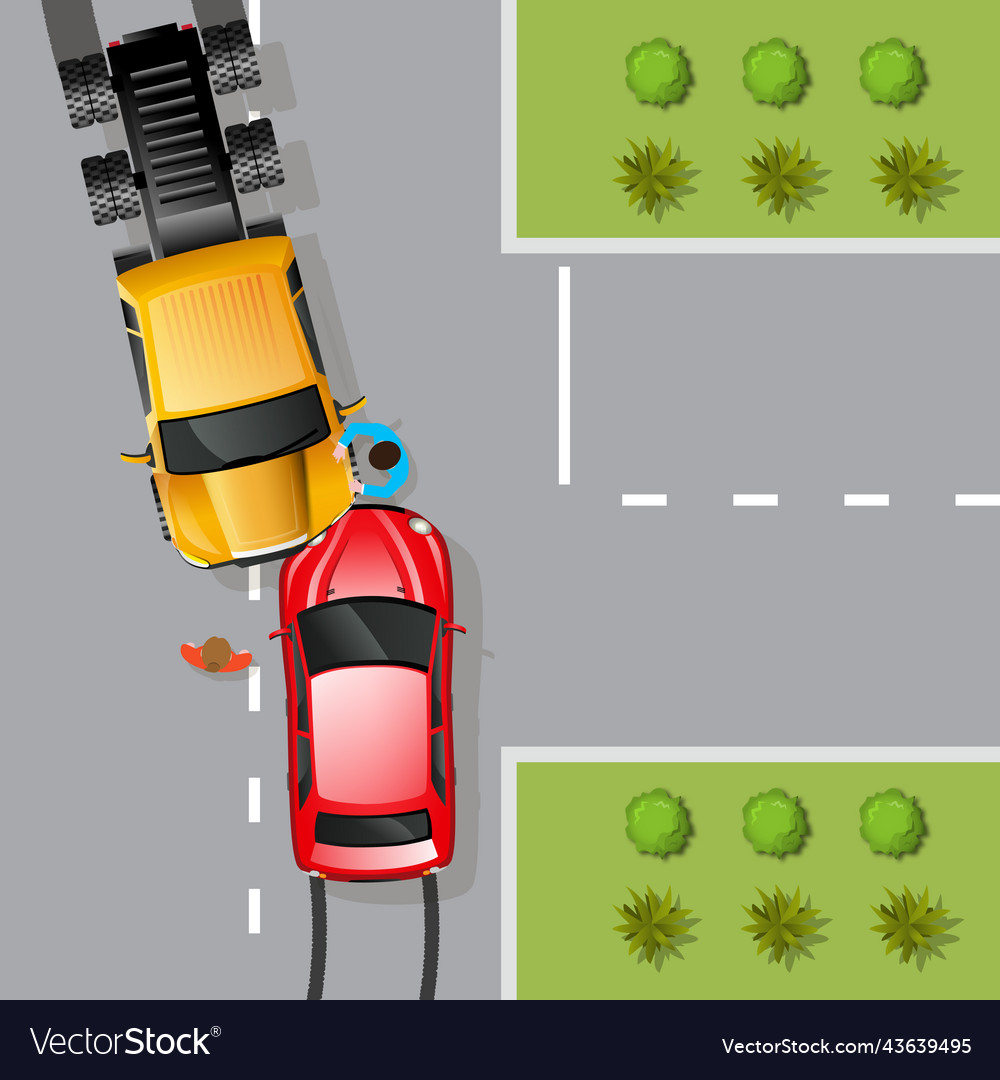 Car accident Royalty Free Vector Image VectorStock