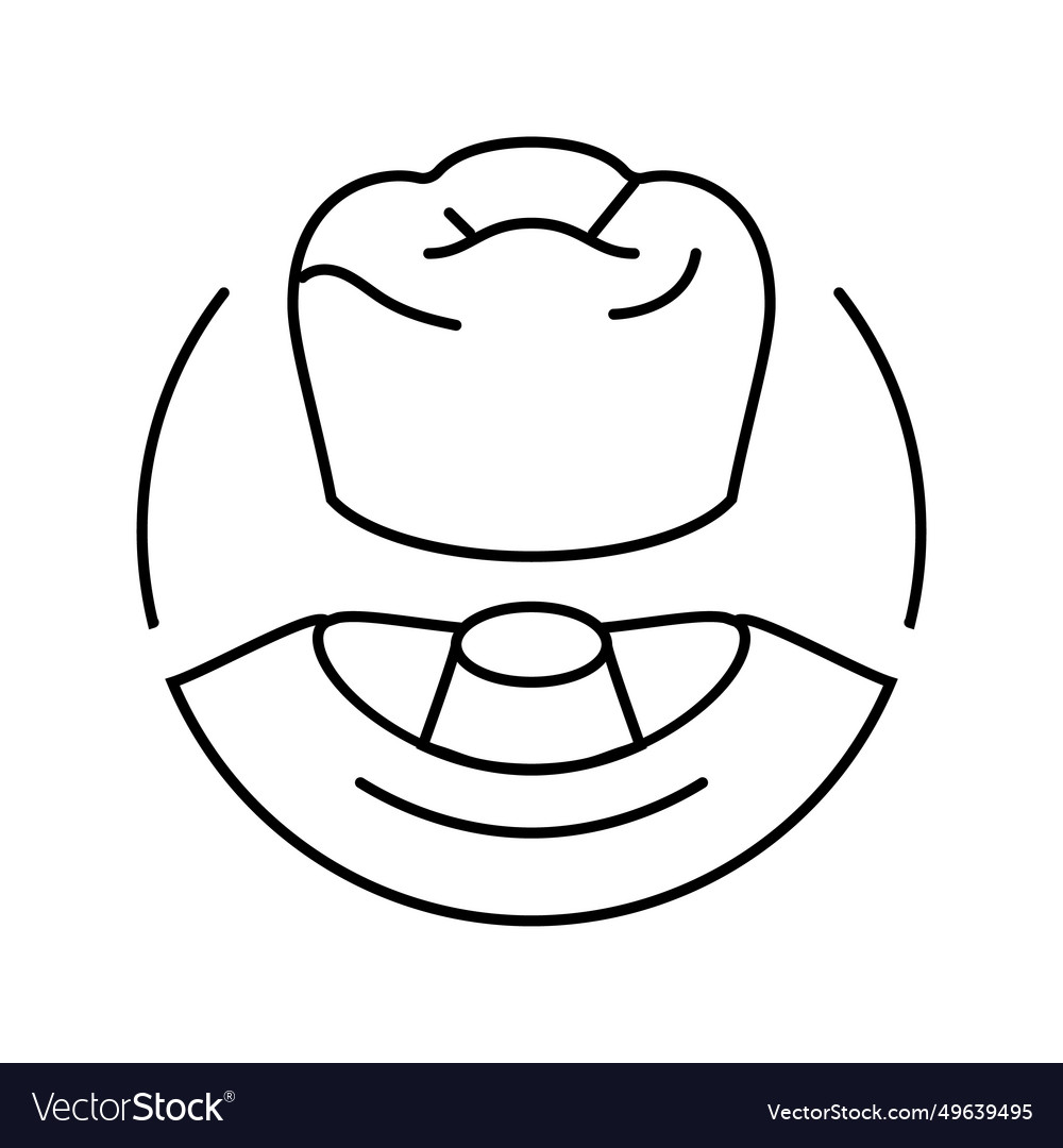 Crown dental procedure line icon Royalty Free Vector Image