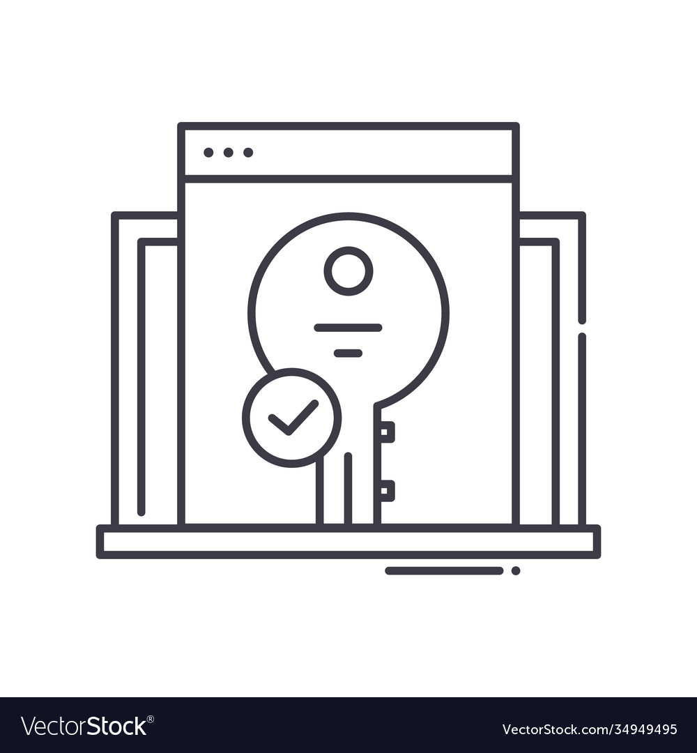 Data access icon linear isolated vector image Data access icon linear isolated